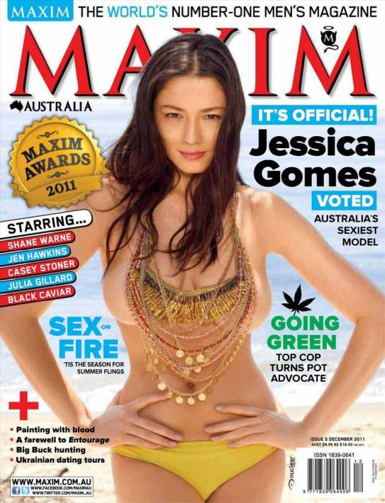 Секси Jessica Gomes - Maxim December 2011  Australia