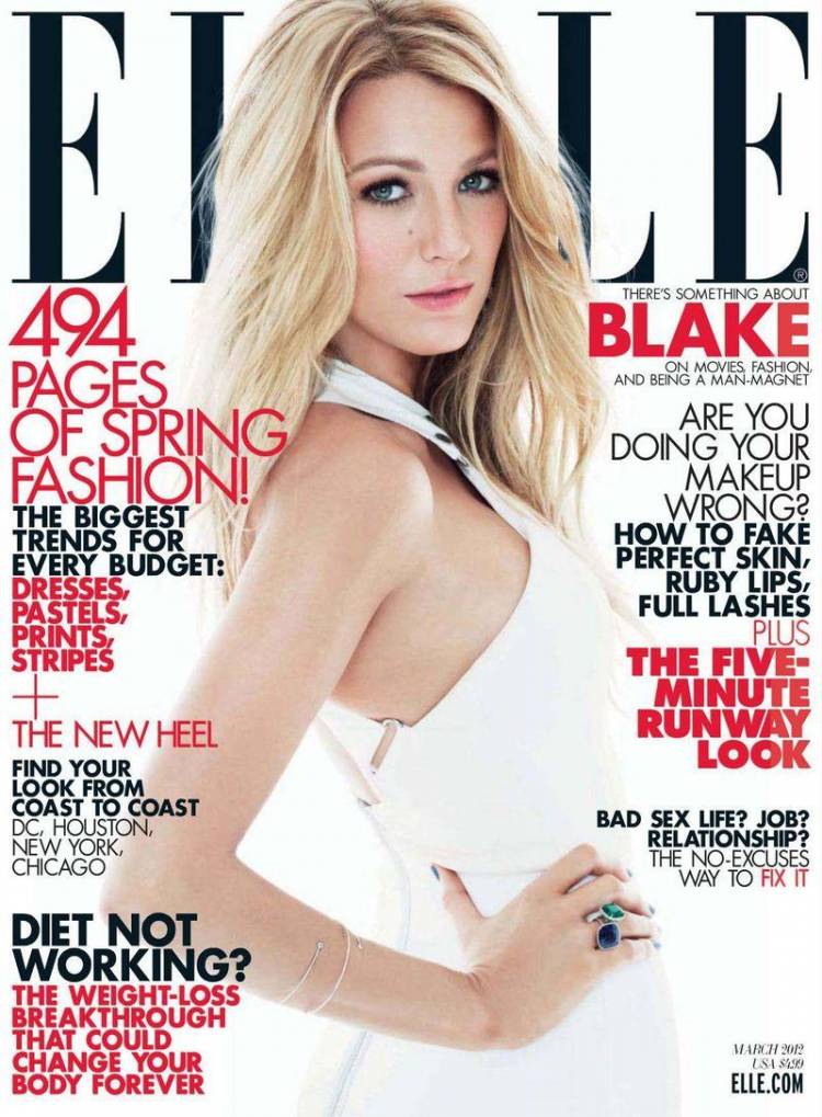 Голая Blake Lively - Elle March 2012  USA