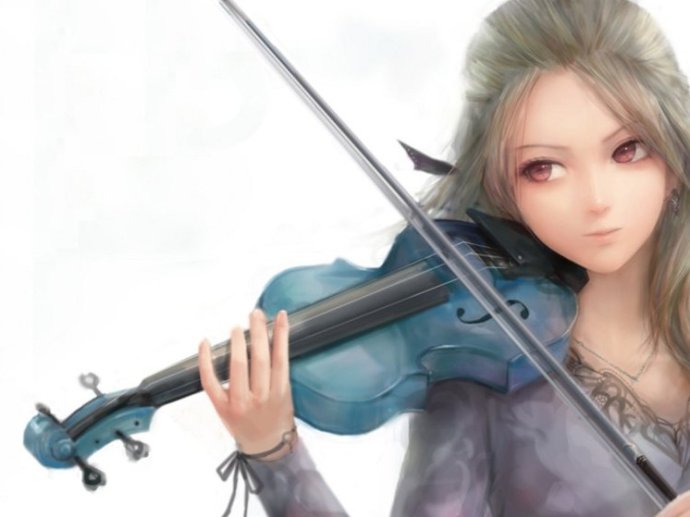 Красивая девушка играющая на скрипке