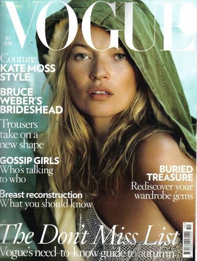 Кейт Мосс (Kate Moss) в октябрьском номере Vogue UK