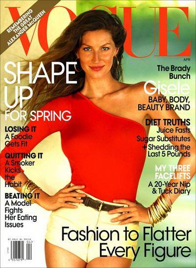 Жизель Бюндхен в апрельском Vogue USA