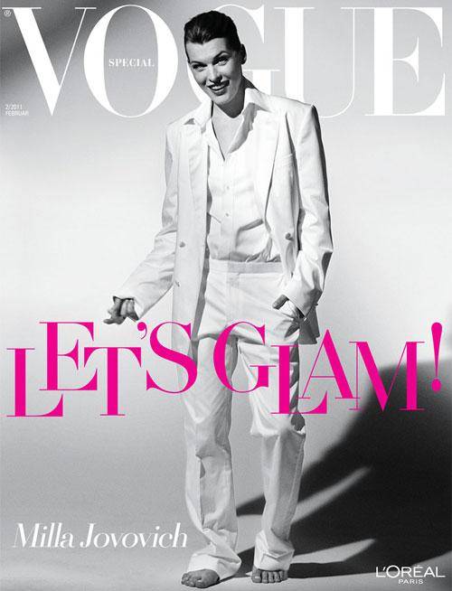 Секси Мужской образ Миллы Йовович в журнале Vogue